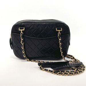 Chanel Chain Shoulder Bag Lambskin Black